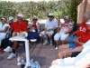 Members relaxing on the bowling patio